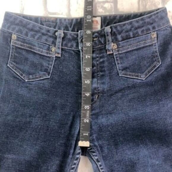 Fiorucci Flare Jeans Sailor Pockets Button Fly Bootcut Y2K VINTAGE Dark Denim 9S - Picture 9 of 13